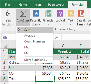 Jednym szybkim i łatwym sposobem dodawania wartości w programie Excel jest użycie   Autosumowanie