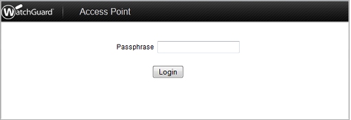 Появится страница входа в систему веб-интерфейса WatchGuard Access Point